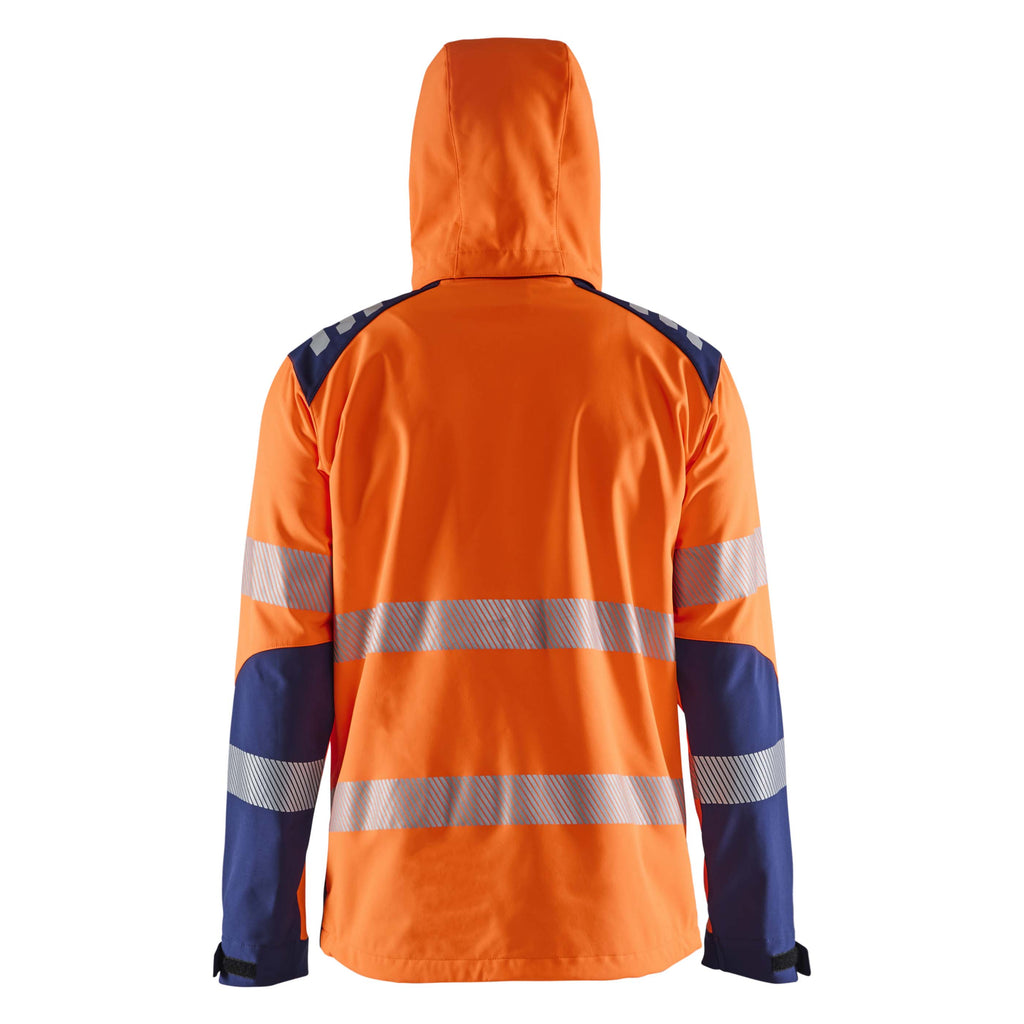 Blaklader 4491 Hi Vis Softshell Jacket Hi Vis Orange Navy Blue Feature