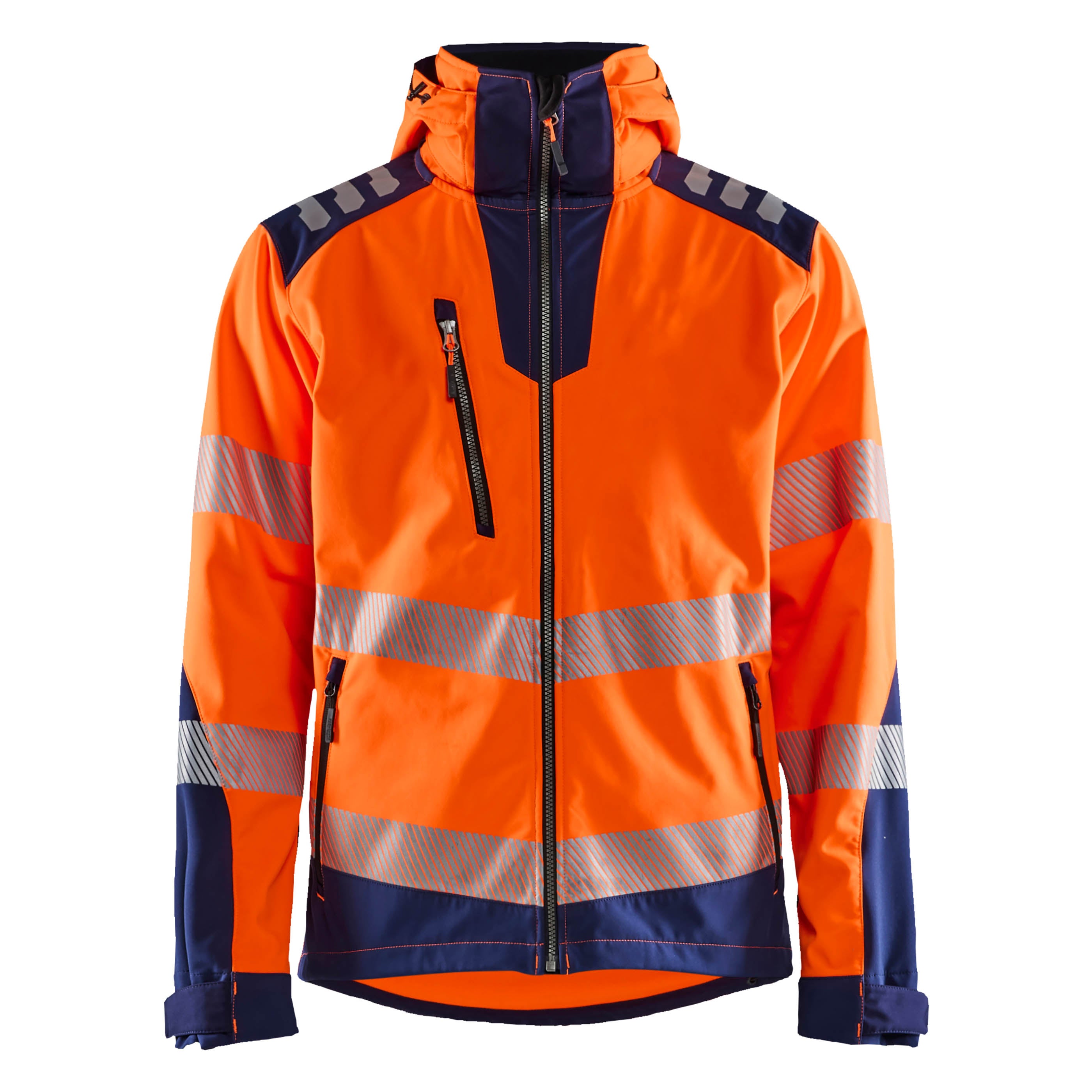 Blaklader 4491 Hi-Vis Orange/Navy Blue Softshell Jacket | Start