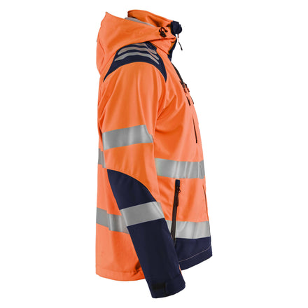 Blaklader 4491 Hi Vis Softshell Jacket Hi Vis Orange Navy Blue Right