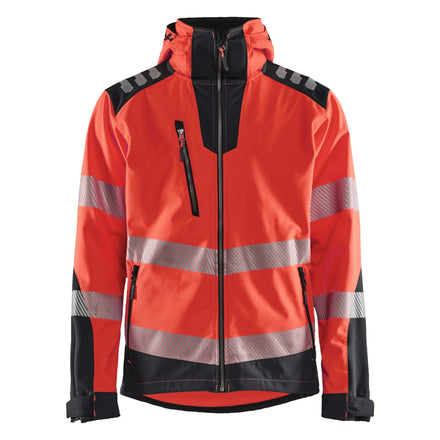 Blaklader 4491 Hi Vis Softshell Jacket Hi Vis Red Black Main