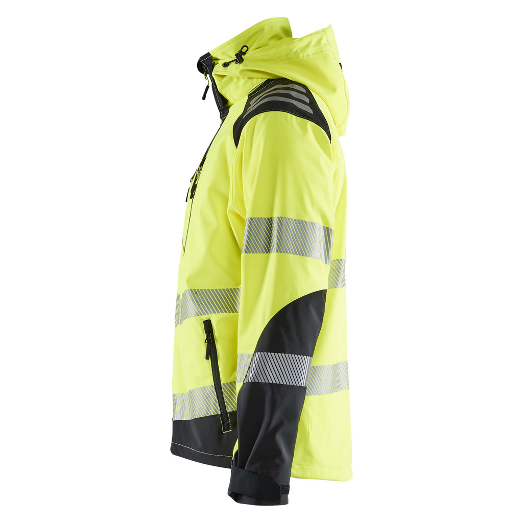 Blaklader 4491 Hi Vis Softshell Jacket Hi Vis Yellow Black Left