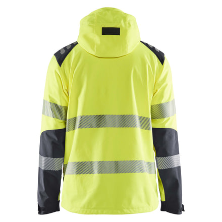 Blaklader 4491 Hi Vis Softshell Jacket Hi Vis Yellow Grey Back