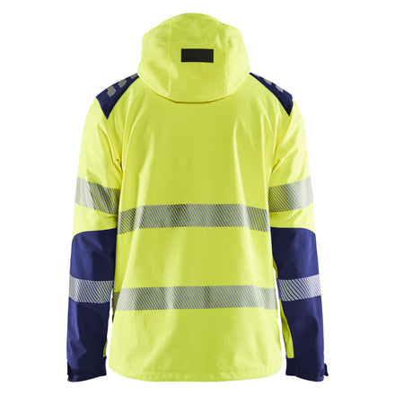 Blaklader 4491 Hi Vis Softshell Jacket Hi Vis Yellow Navy Blue Back