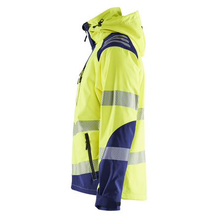 Blaklader 4491 Hi Vis Softshell Jacket Hi Vis Yellow Navy Blue Left