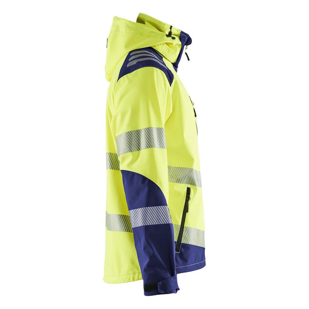 Blaklader 4491 Hi Vis Softshell Jacket Hi Vis Yellow Navy Blue Right