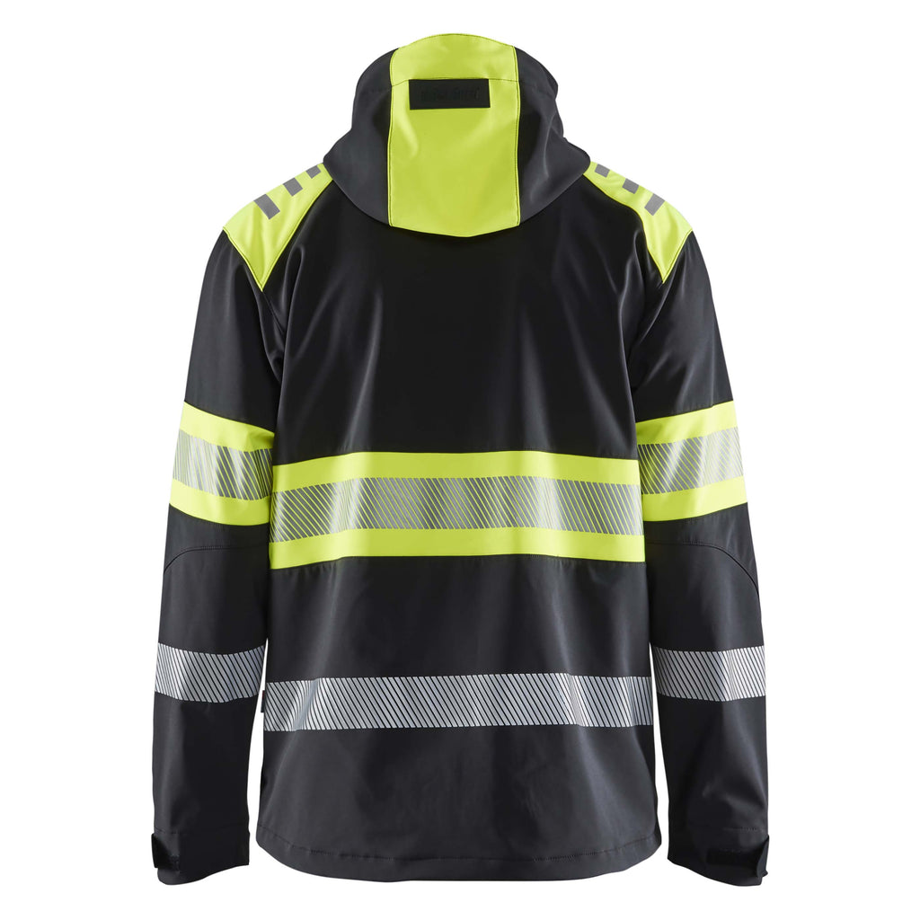 Blaklader 4494 Hi Vis Softshell Jacket Black Hi Vis Yellow Back