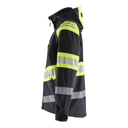 Blaklader 4494 Hi Vis Softshell Jacket Black Hi Vis Yellow Left