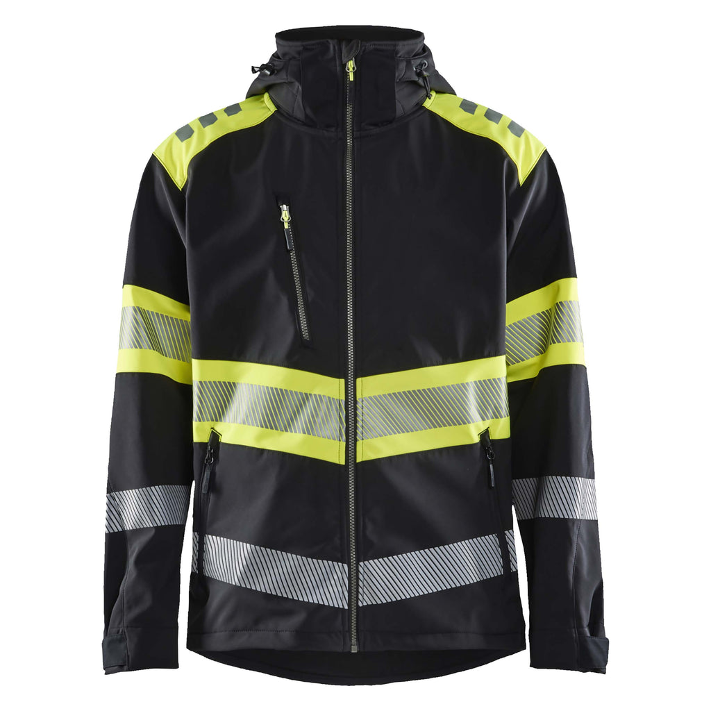 Blaklader 4494 Hi Vis Softshell Jacket Black Hi Vis Yellow Main