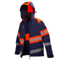 Blaklader 4494 Navy Blue/Hi-Vis Orange Softshell Jacket