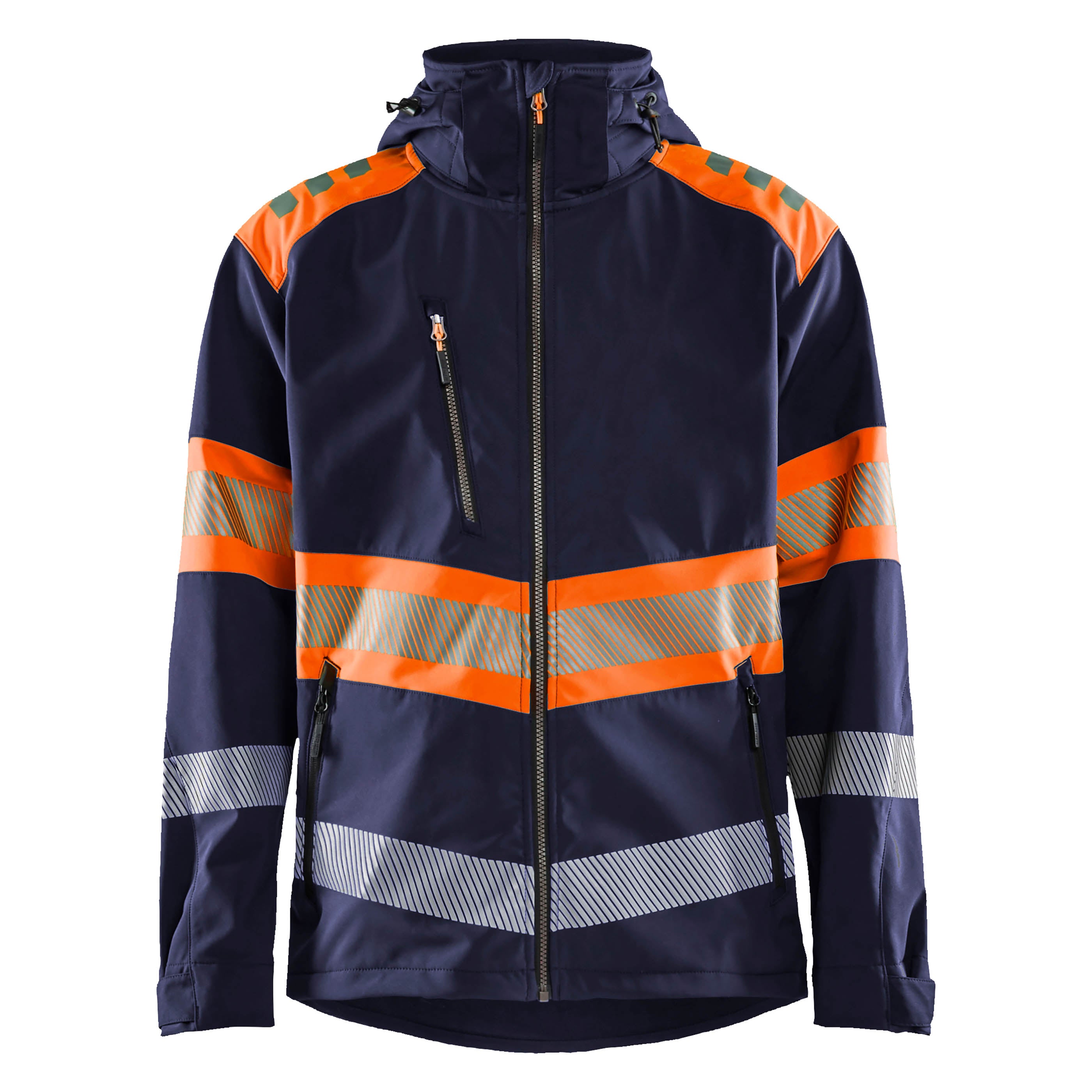 Blaklader 4494 Navy Blue/Hi-Vis Orange Softshell Jacket | Start