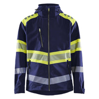 Blaklader 4494 Hi Vis Softshell Jacket Navy Blue Hi Vis Yellow Main