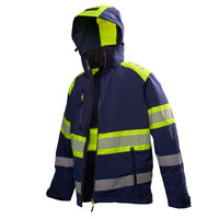 Blaklader 4494 Navy Blue/Hi-Vis Yellow Softshell Jacket