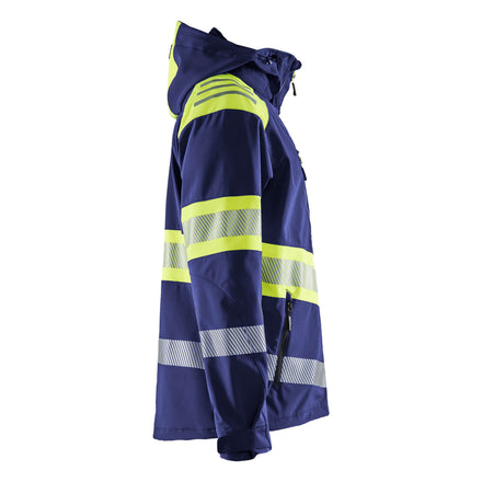 Blaklader 4494 Hi Vis Softshell Jacket Navy Blue Hi Vis Yellow Right
