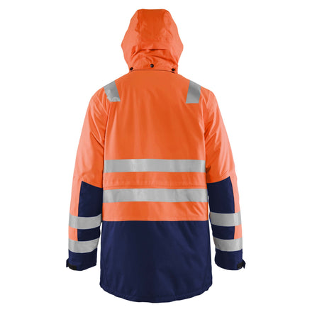 Blaklader 4495 Hi Vis Winter Parka Hi Vis Orange Navy Blue Feature