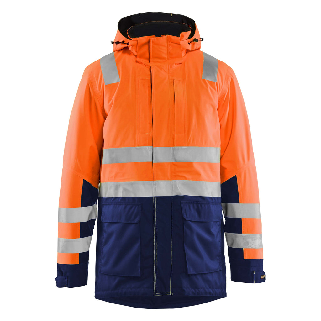 Blaklader 4495 Hi Vis Winter Parka Hi Vis Orange Navy Blue Main