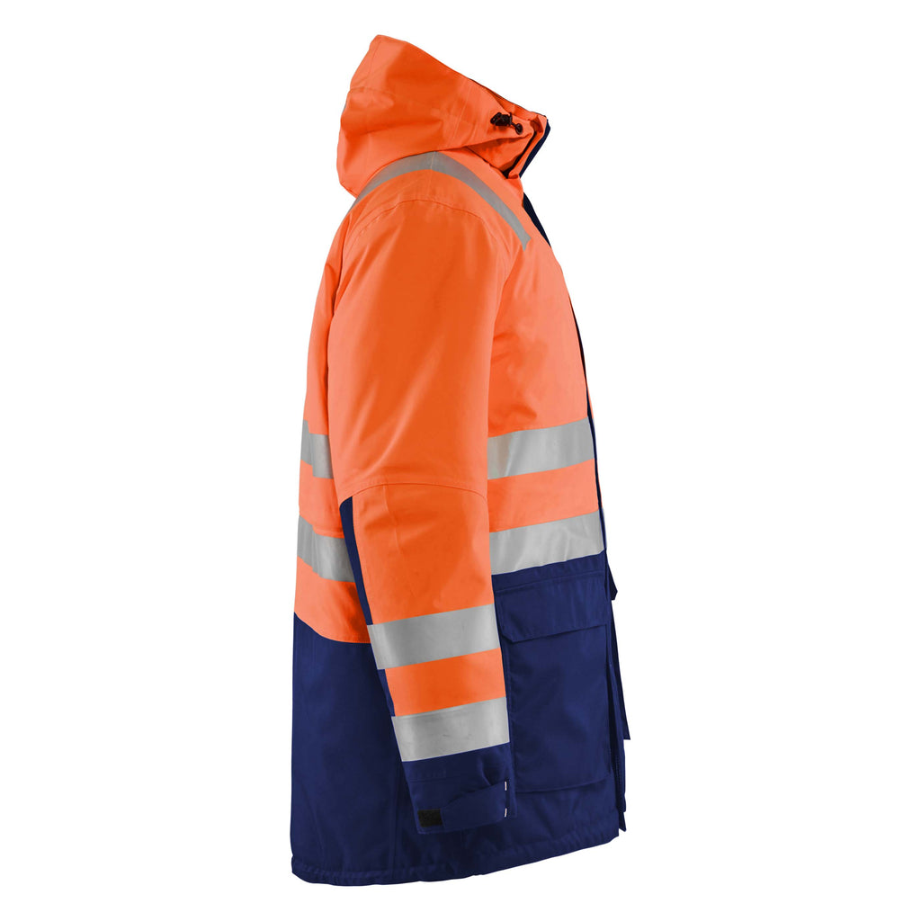 Blaklader 4495 Hi Vis Winter Parka Hi Vis Orange Navy Blue Right