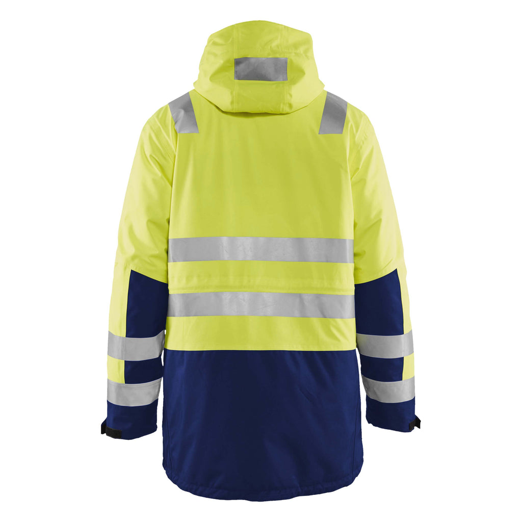 Blaklader 4495 Hi Vis Winter Parka Hi Vis Yellow Navy Blue Back