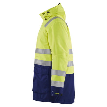 Blaklader 4495 Hi Vis Winter Parka Hi Vis Yellow Navy Blue Left