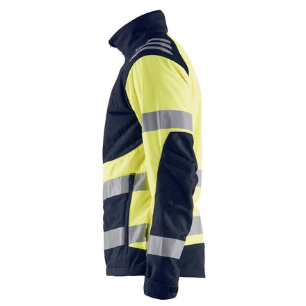 Blaklader 4497 Hi Vis Softshell Jacket Navy Blue Hi Vis Yellow Left