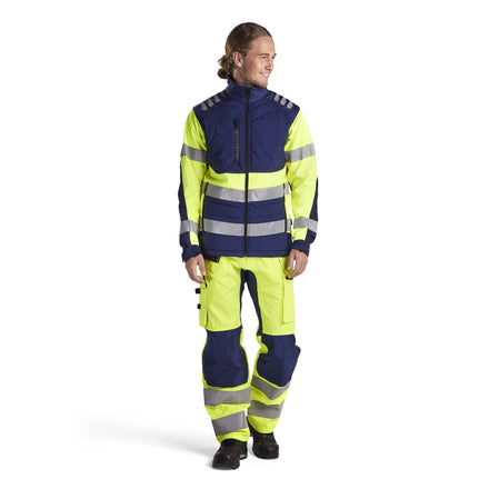 Blaklader 4497 Hi Vis Softshell Jacket Navy Blue Hi Vis Yellow Model