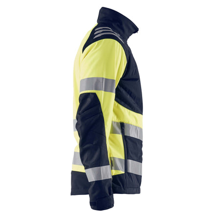 Blaklader 4497 Hi Vis Softshell Jacket Navy Blue Hi Vis Yellow Right