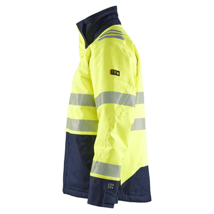 Blaklader 4517 Multinorm Winter Jacket Hi Vis Yellow Navy Blue Left