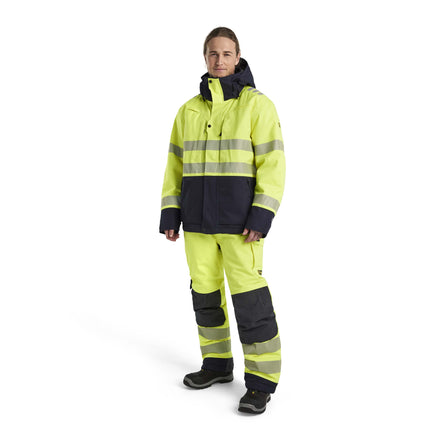 Blaklader 4517 Multinorm Winter Jacket Hi Vis Yellow Navy Blue Model