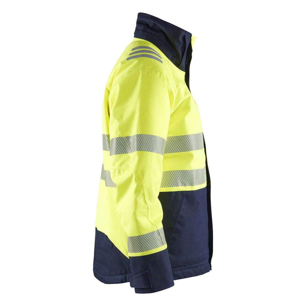 Blaklader 4517 Multinorm Winter Jacket Hi Vis Yellow Navy Blue Right