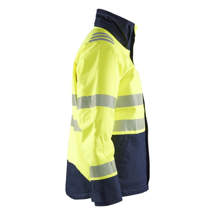 Blaklader 4517 Multinorm Winter Jacket Hi Vis Yellow Navy Blue Right