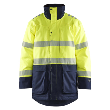 Blaklader 4527 Multinorm Winter Parka Hi Vis Yellow Navy Blue Main