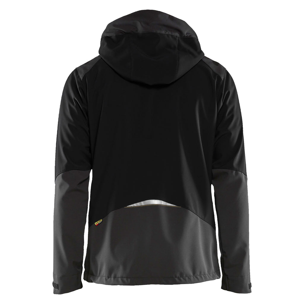 Blaklader 4749 Softshell Jacket Black Hi Vis Yellow Back