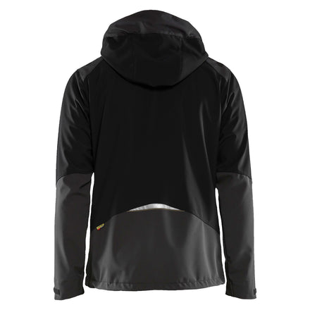 Blaklader 4749 Softshell Jacket Black Hi Vis Yellow Back