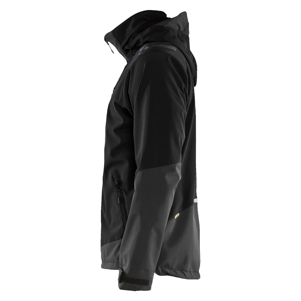 Blaklader 4749 Softshell Jacket Black Hi Vis Yellow Left