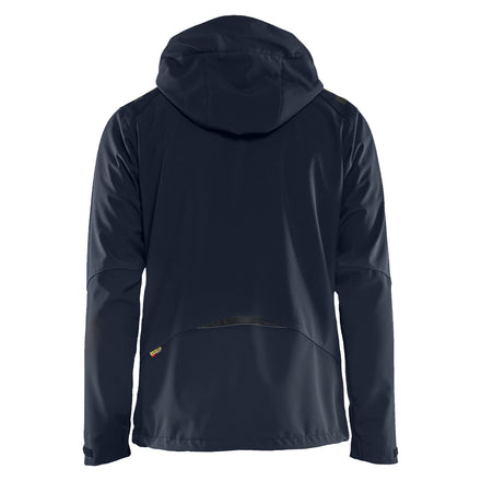 Blaklader 4749 Softshell Jacket Dark Navy Blue Hi Vis Yellow Back