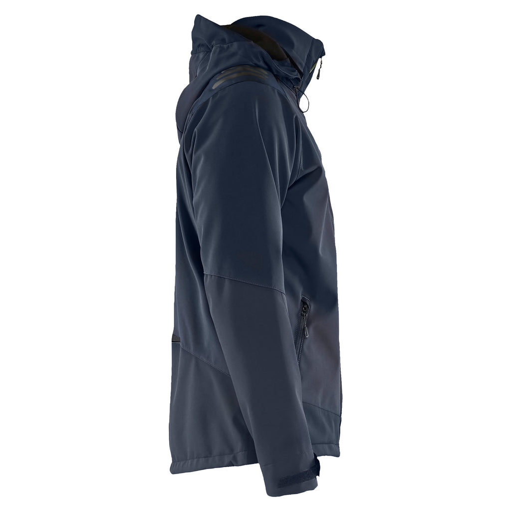 Blaklader 4749 Softshell Jacket Dark Navy Blue Hi Vis Yellow Right