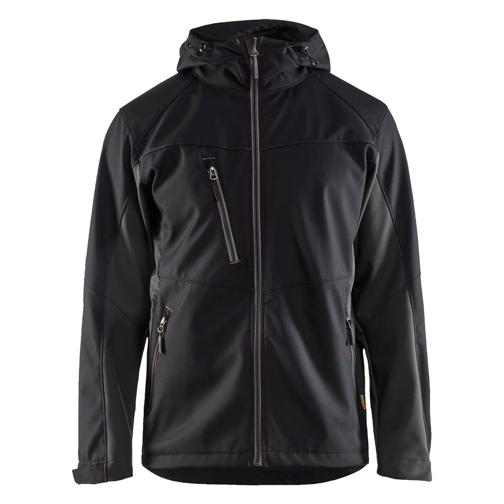 Blaklader 4753 Softshell Jacket With Hood Black Dark Grey Front