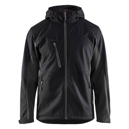Blaklader 4753 Softshell Jacket With Hood Black Dark Grey Front