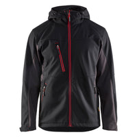Blaklader 4753 Softshell Jacket With Hood Black Red Front