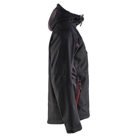Blaklader 4753 Softshell Jacket With Hood Black Red Right