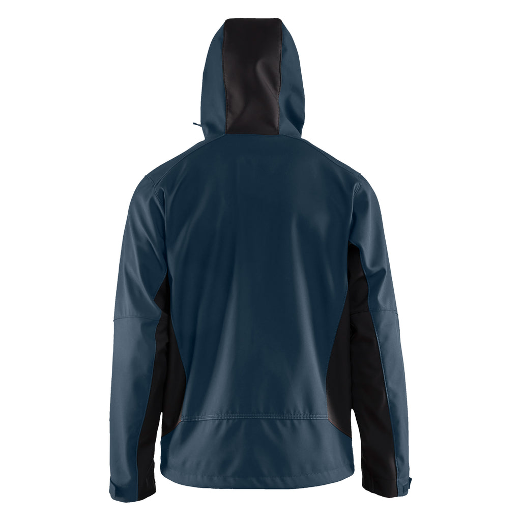 Blaklader 4753 Softshell Jacket With Hood Dark Navy Black Back Hood Up