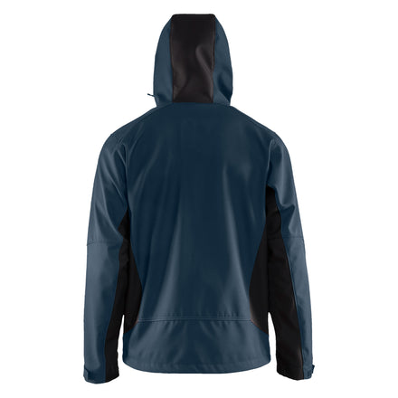 Blaklader 4753 Softshell Jacket With Hood Dark Navy Black Back Hood Up