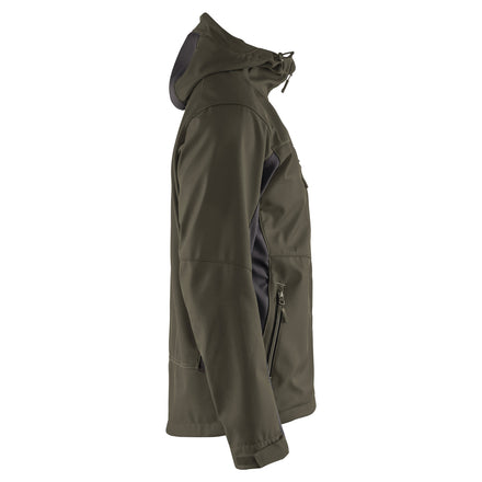 Blaklader 4753 Softshell Jacket With Hood Dark Olive Green Black Right