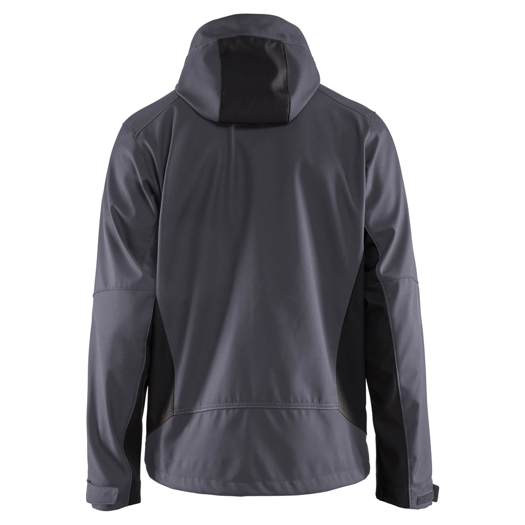 Blaklader 4753 Softshell Jacket With Hood Mid Grey Black Back