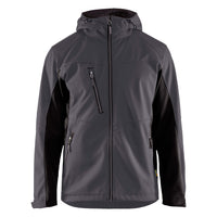 Blaklader 4753 Softshell Jacket With Hood Mid Grey Black Front