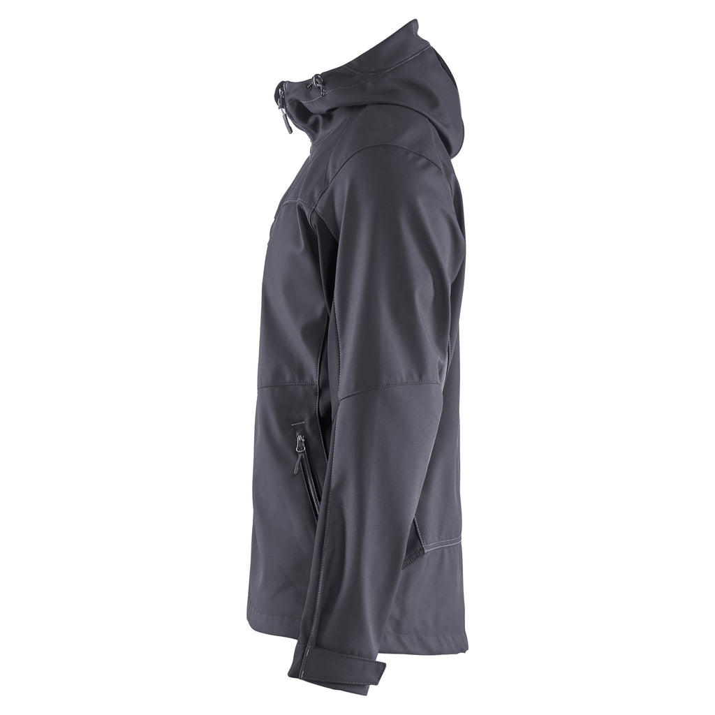 Blaklader 4753 Softshell Jacket With Hood Mid Grey Black Left