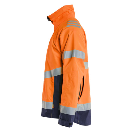 Blaklader 4760 Hi Vis Shell Jacket Hi Vis Orange Navy Blue Left