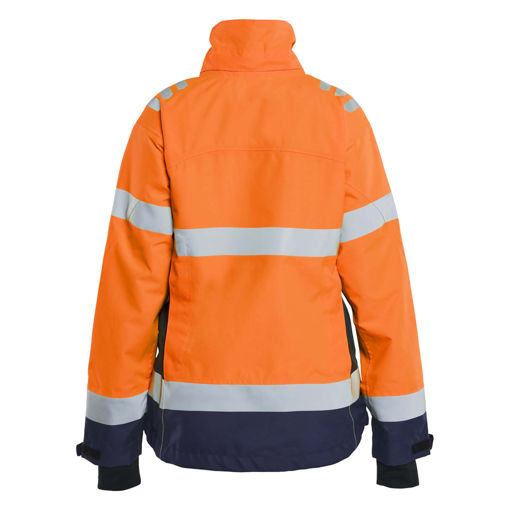 Blaklader 4761 Womens Hi Vis Shell Jacket Hi Vis Orange Navy Blue Back