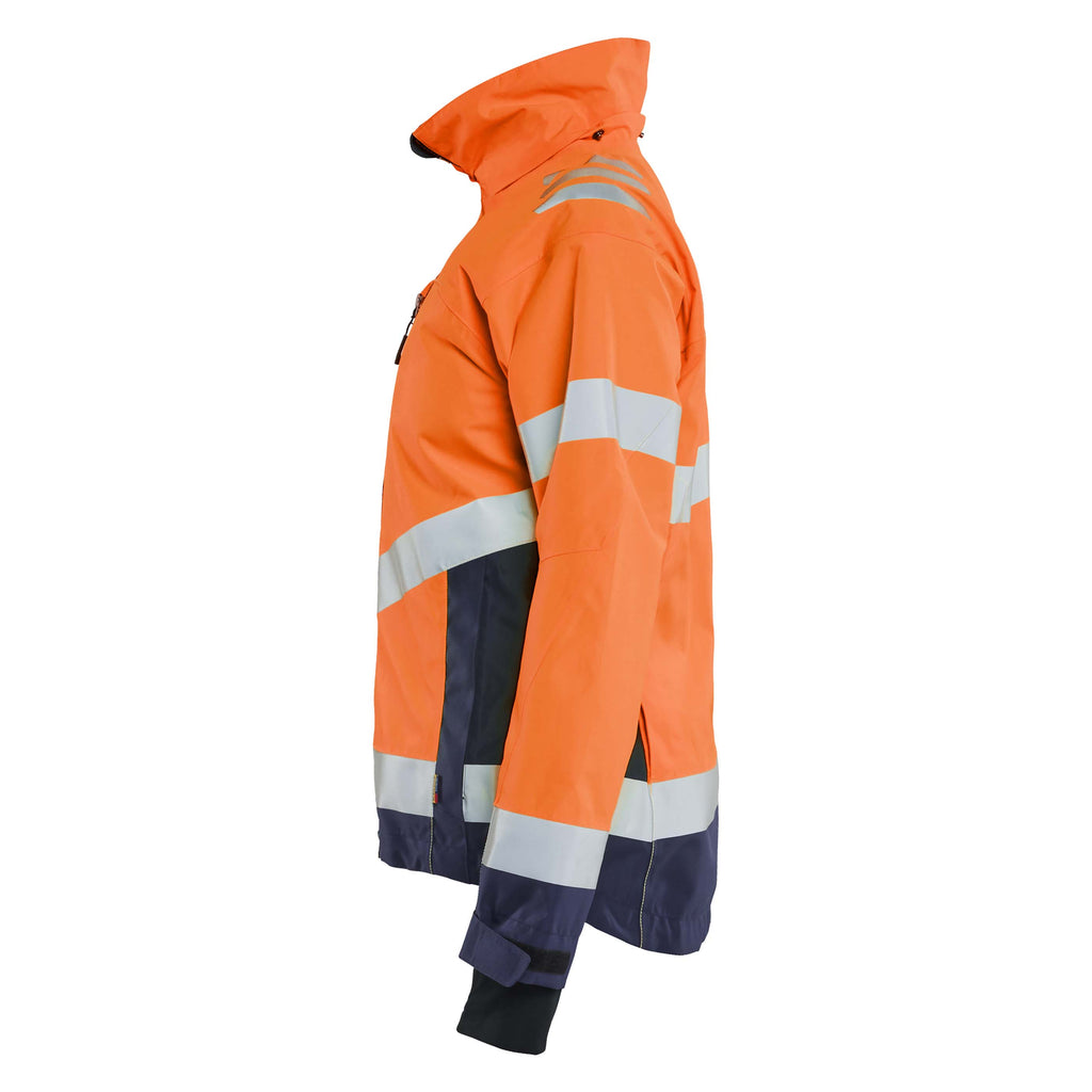 Blaklader 4761 Womens Hi Vis Shell Jacket Hi Vis Orange Navy Blue Left