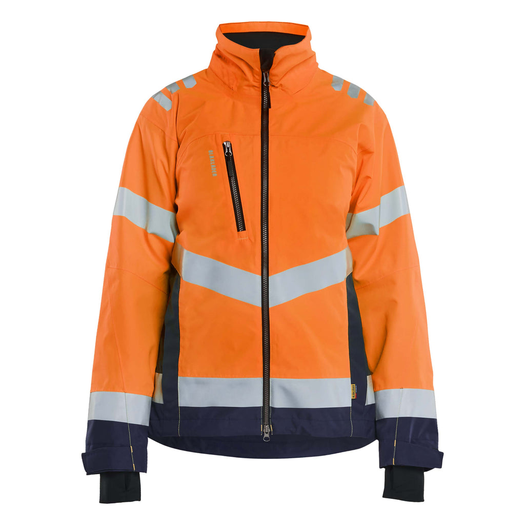 Blaklader 4761 Womens Hi Vis Shell Jacket Hi Vis Orange Navy Blue Main