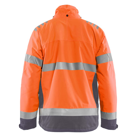 Blaklader 4780 Hi Vis Lightweight Lined Winter Jacket Hi Vis Orange Grey Back